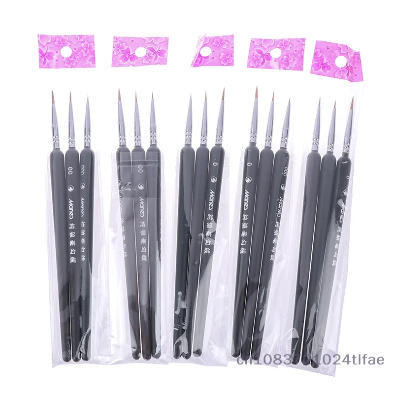 3 قطع 0/ 00/ 000 فرشاة طلاء احترافية لشعر الذئب للوازم الفنية #4