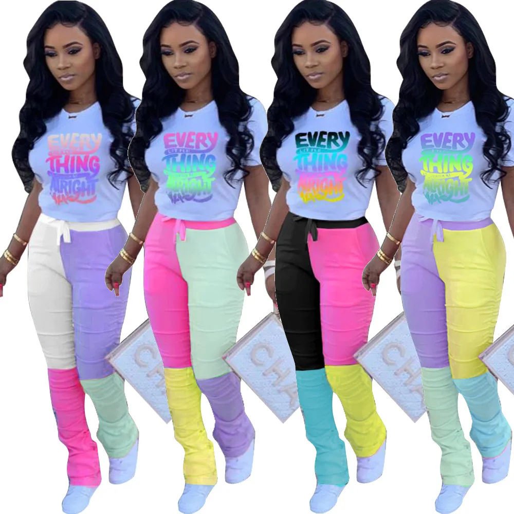 

Environmental Sexy Women's Clothing Splicing T-shirt Short-sleeved Sports Suit Can Be Sold Separately 202