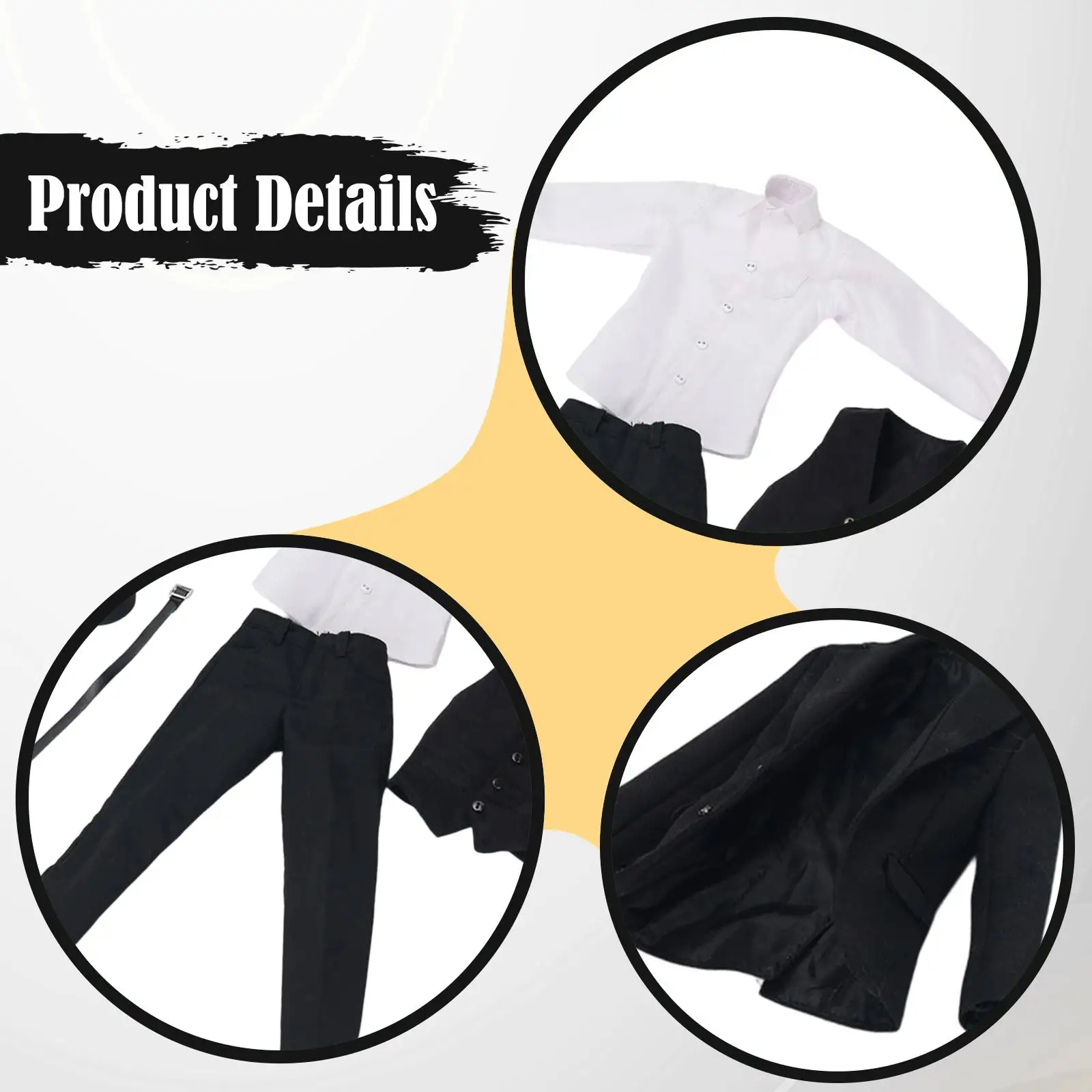 

1:6 Figure Men Suit Realistic Dressing up Doll Model Clothes Uniforms Suit with Belt and Tie for 12" Male Soldiers Figures Accs