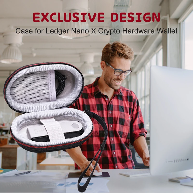 LTGEM EVA Hard Case for Ledger Nano X/Nano S/Nano S Plus Crypto Hardware Wallet Carrying Storage Bag