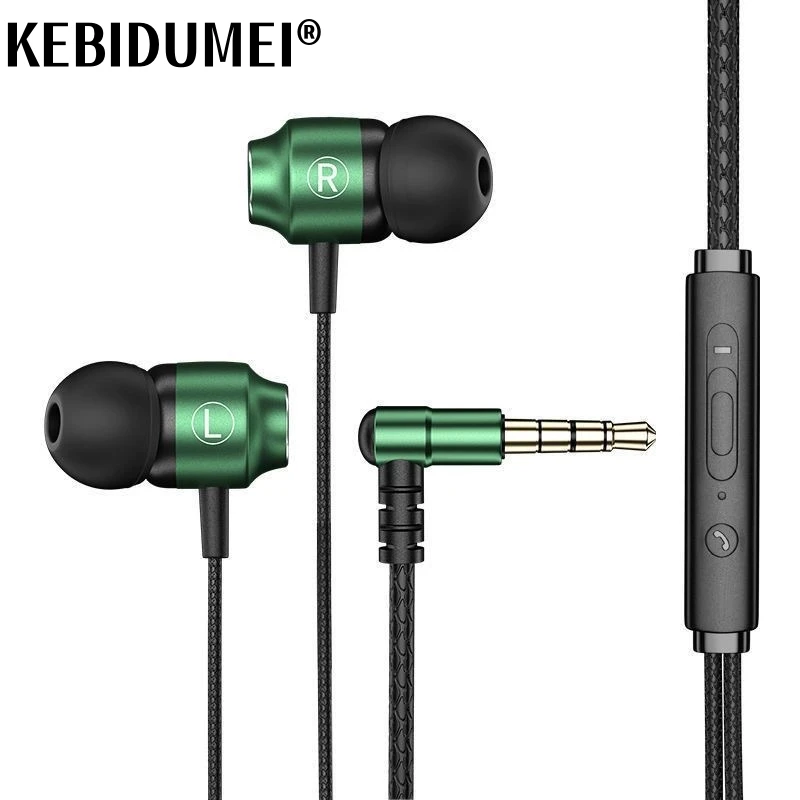 3.5mm Magnetic Wired Headphones In Ear Headset Wired Earphones with Mic Bass Stereo Earbuds Sports In-line Control For Phones
