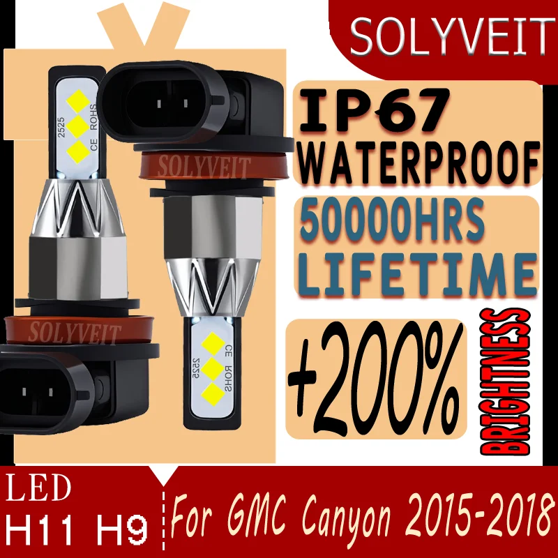 

warranty 1 year Long Lifespan Quick Plug High Lumen Output Water N Dust Proof Low Beam Bulbs For GMC Canyon 2015 2016 2017 2018