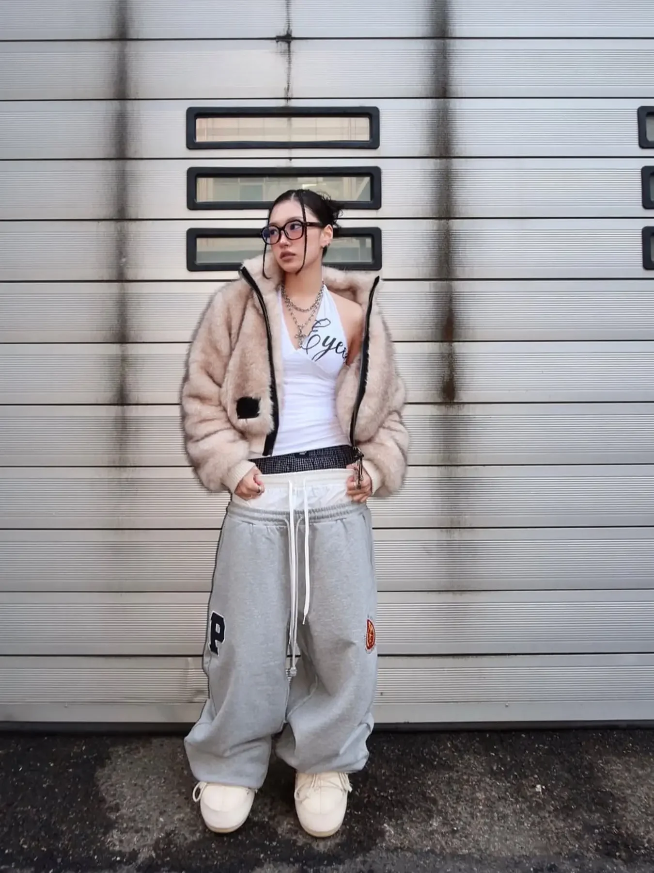Protocol Index Design Loose Sweatpants Embroidered Casual Pants
