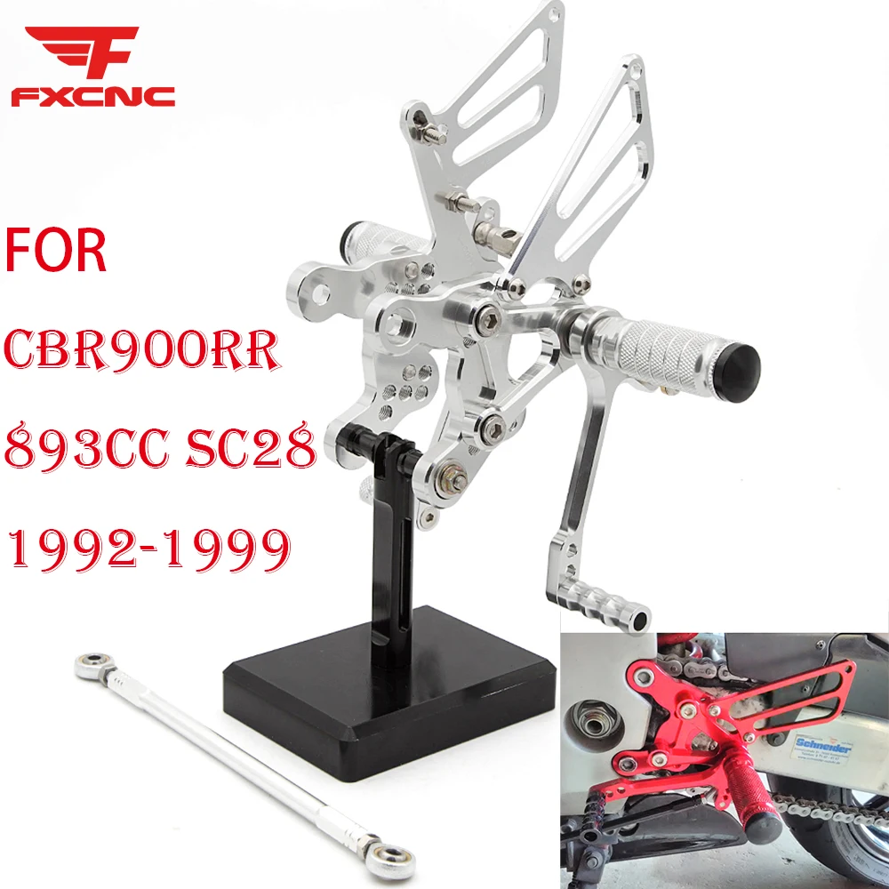 

For Honda CBR900RR 893cc SC28 1992-1999 Aluminum Adjustable Motorcycle Rearset Footrest Footpeg Rear Set Footrest Pedal Foot peg