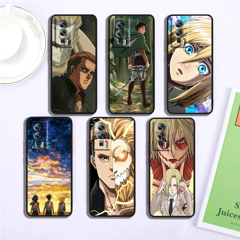 A-Attacks On T-Titan Cartoon For Xiaomi Redmi 9A 9C 9AT 10C 9 9T 10 12C 13C 8 12 K60 A1 K50 K40 5G Black Soft Phone Case