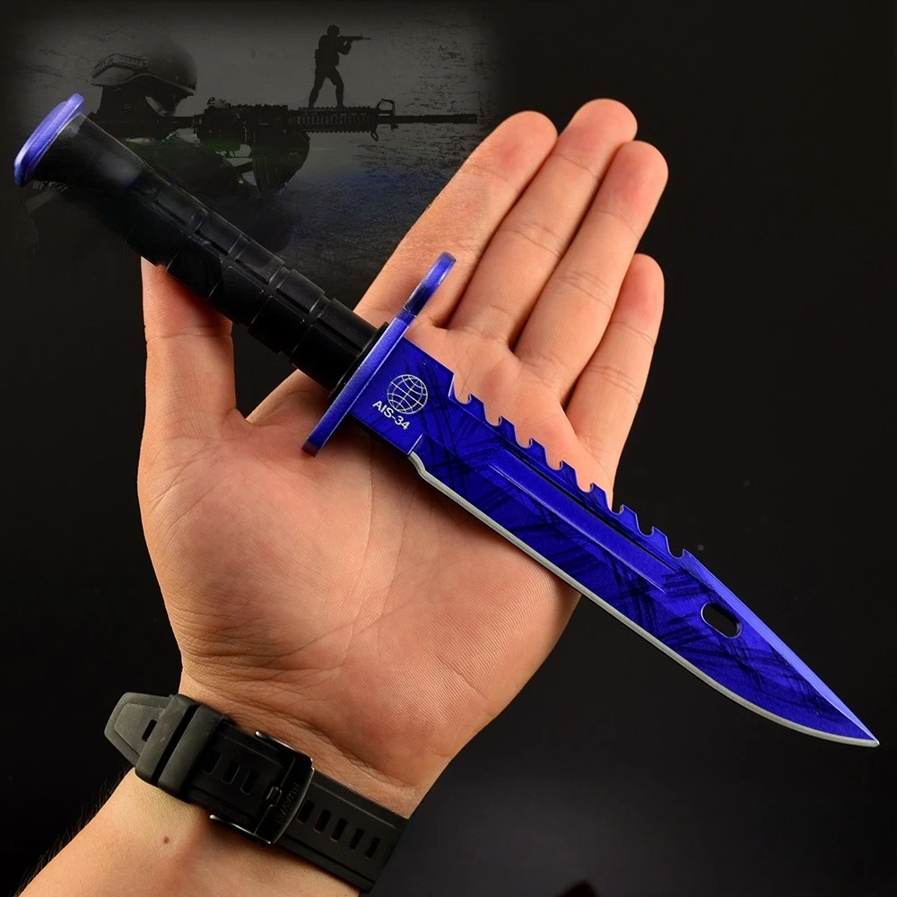 26 CM Go Go Game Peripherals Knife with Sheath Metal Craft Weapon Model Collectible Desk Ornaments Cosplay Props Safe Boy Toy