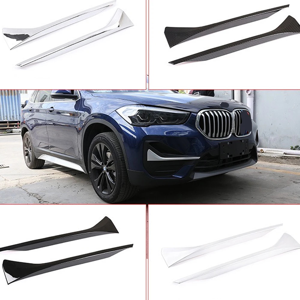 

ABS 2pcs Car Styling Front Fog Lights Lamp Strips Trim Cover Sticker For BMW F48 X1 2020-2022 Car Accessories