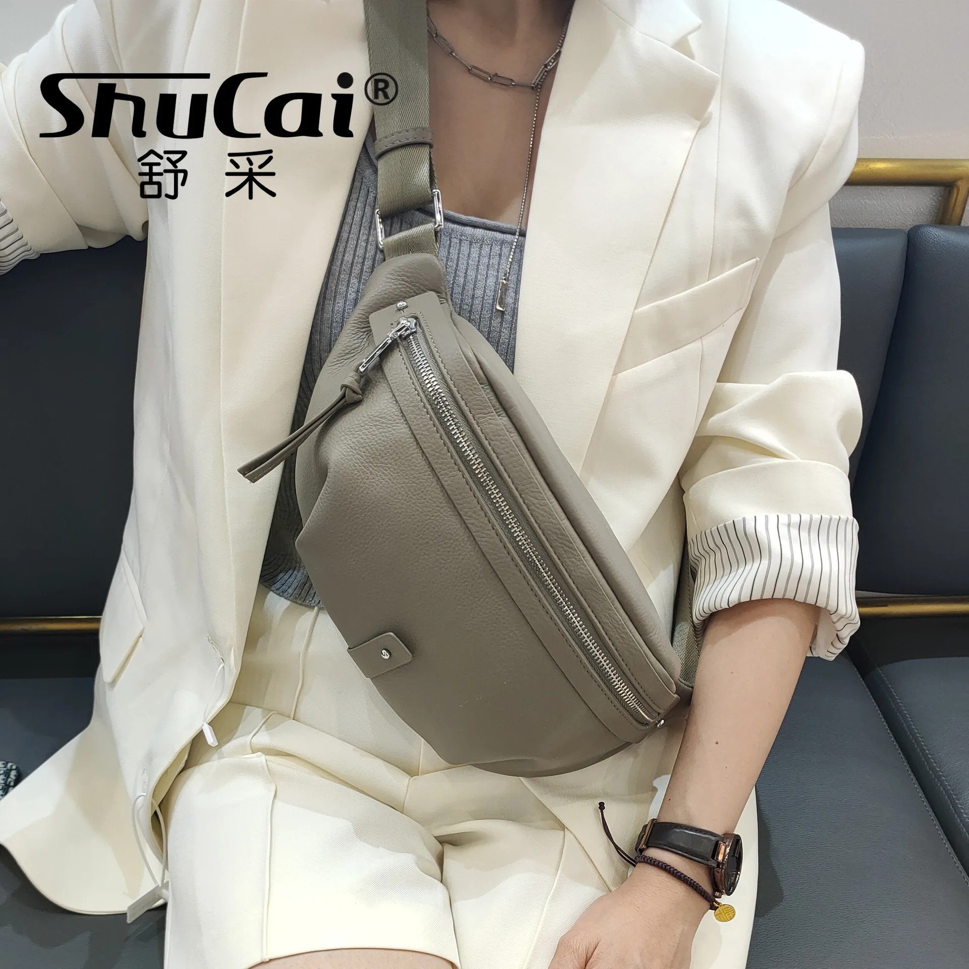 New chest bag head layer borsa in pelle bovina moda morbida pelle versione coreana della borsa a tracolla singola in pelle bovina