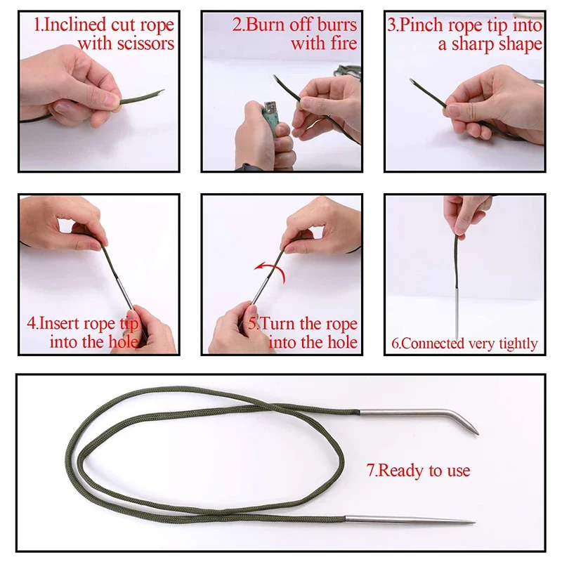 SXHWC Paracord Knitting Tool Set Aluminium Parachute Cord Needles Bracelets DIY Weave Tool Umbrella Rope