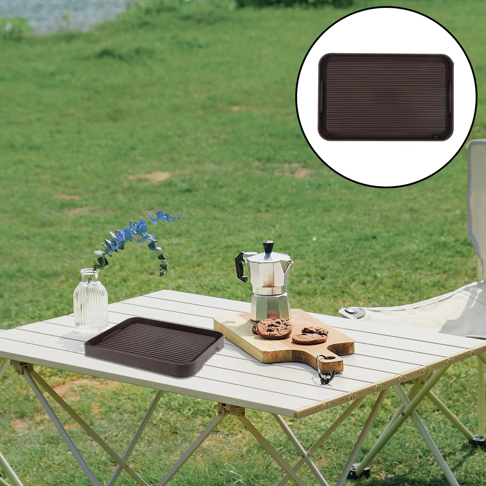 

Chinese Style Modern Kung Fu Tea Tray Plastic Small Size Water Storage Drainage Compact Tea Ceremony Tray Serving Platters