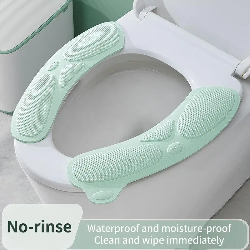 2Pcs/Set Waterproof Toilet Seat Cover Washable Universal Soft Toilet Seat Cushion Seat Lid Pad Solid Color Bathroom Accessories