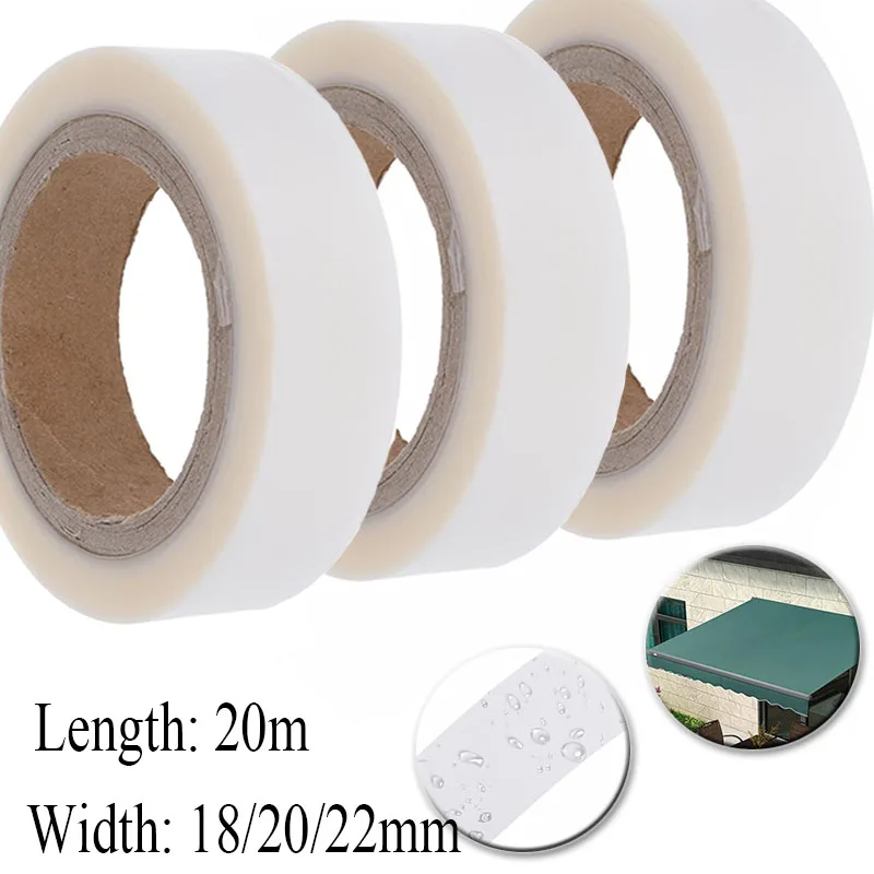 Hot Melt Seam Sealing Tape, Iron-On Waterproof PU Coated Fabric Tape for Clothing Tent Repair, 18/20/22mm Width