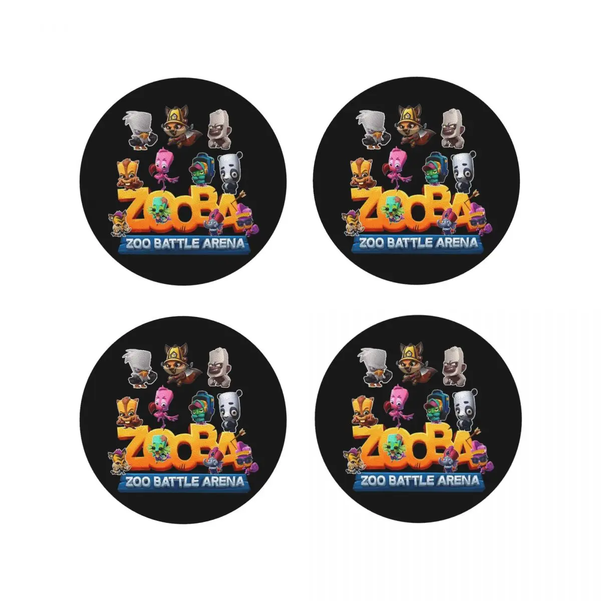 Great Model Zooba Battle Arena Gift Music Fans Coasters Kitchen Placemats  Insulation Cup Coffee Mats  Tableware Pads Set of 4