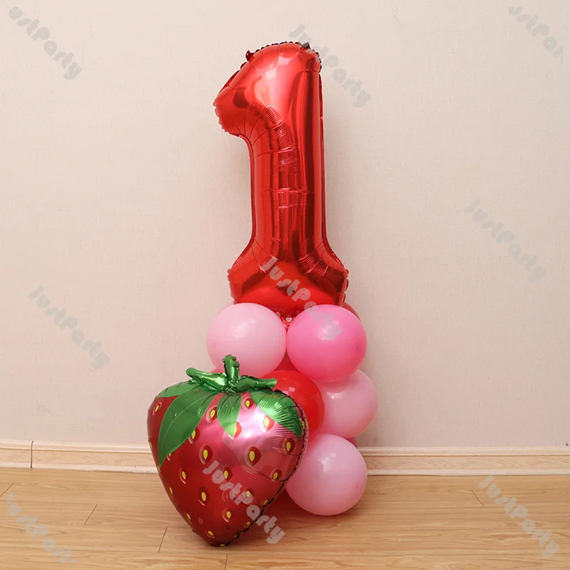 

14pcs Strawberry Balloon Garland Kit Princess Birthday Pastel Baby Shower Gender Reveal Summer Pool Party Decor Wedding Globos