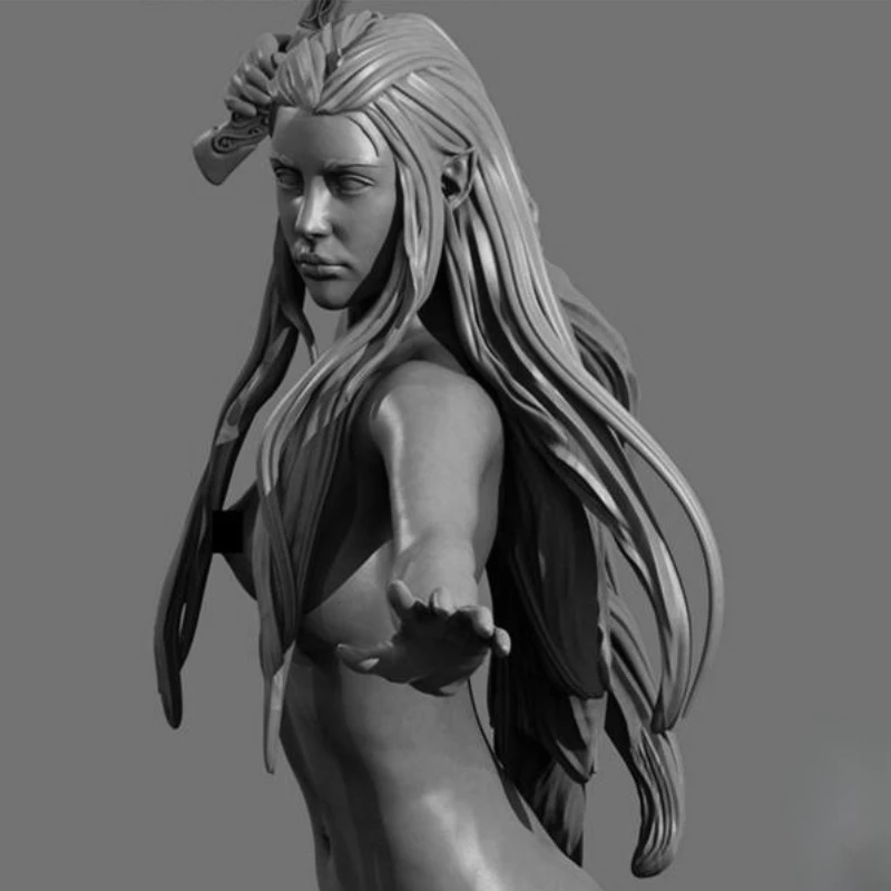1/24 Resin Figure Model Kit Fantasy Miniature Collection DIY Toy Female Warrior Unassembled and Unpainted