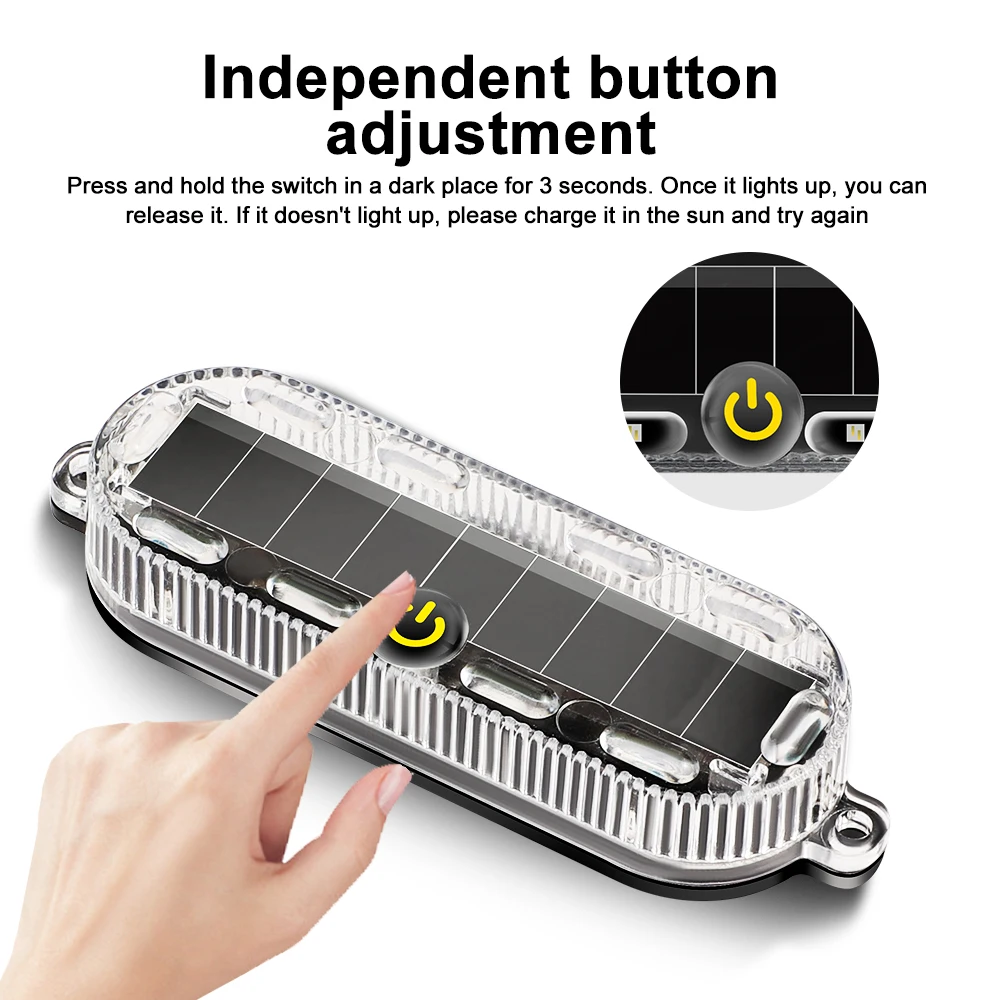 Luz de advertencia de seguridad de energía Solar, lámpara intermitente colorida para bicicleta, luces traseras, impermeables para exteriores, motocicletas, luz de bicicleta