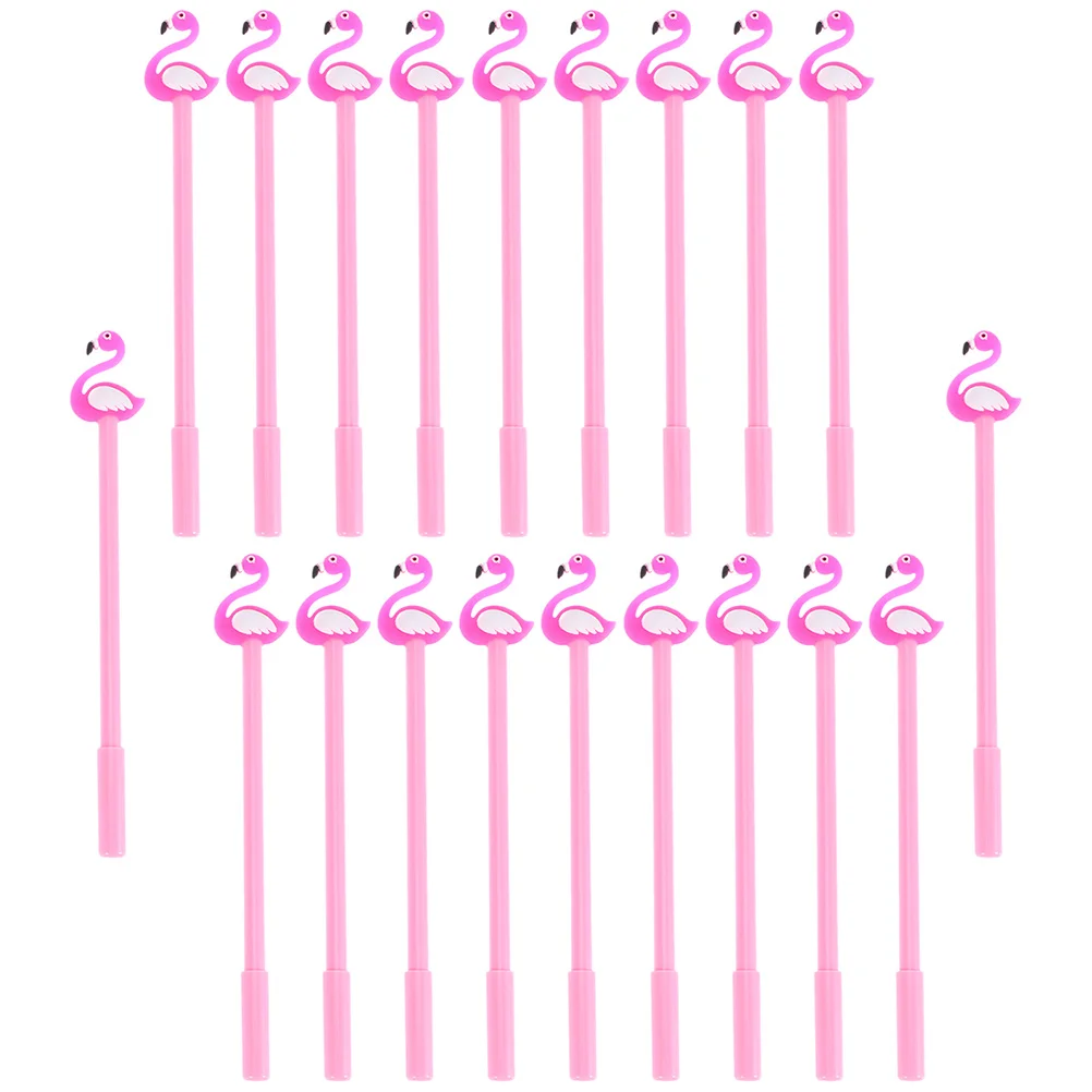 20 Pcs Flamingo Gel Pen Gift Pens Fragrance Sign Cartoon Stationery Student Pink Fine Tip Write