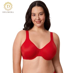 DELIMIRA Women's Minimizer Bra Plus Size Underwire Smooth Full Coverage Seamless Bras D DD E F