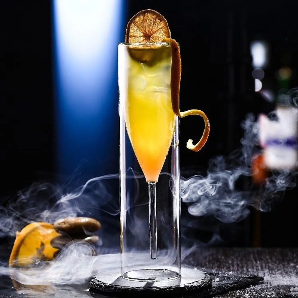 Double Wall Champagne Glasses Shatter-Resistant Wine Dispenser Glass Drink Cup Transparent Anti Scald Wine Glass Home Use