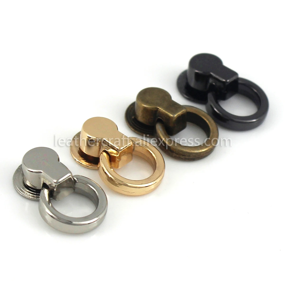 10szt Alloy Bag Side Edge Anchor Gusset Hanger Clamps Hardware with O Rings for Leather Craft Purse Bag Phone Case Akcesoria