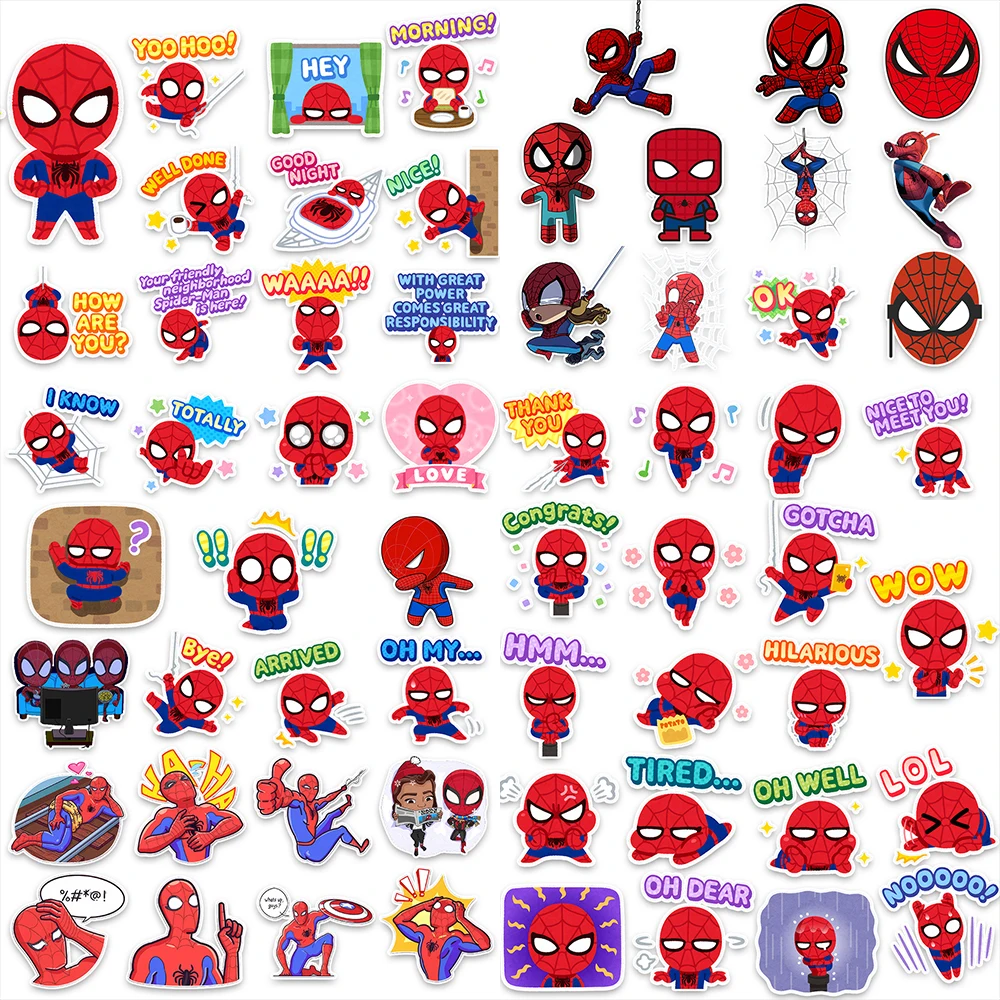 

60 шт., наклейки с изображением Человека-паука, супергероя, фильма, граффити, наклейки для телефона, гитары, ноутбука, ноутбука, чемодана, водостойкая наклейка на чемодан, игрушка в подарок