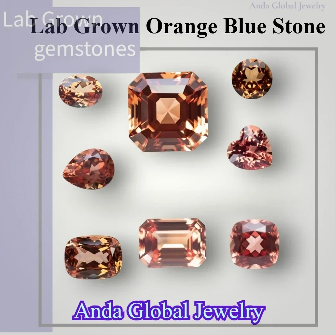 

L-Lab Grown Sapphire Orange Color for Jewel Making DIY Ring Necklace Earrings Main Materials with AGL Certificate