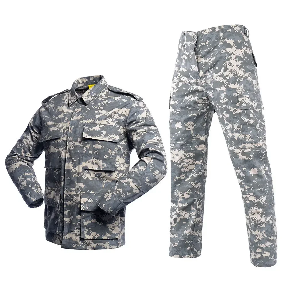 Hunting Jacket For Men 2024 New Spring Summer Multi-Pocket Durable Outdoor Training Camouflage BDU Set High Quality