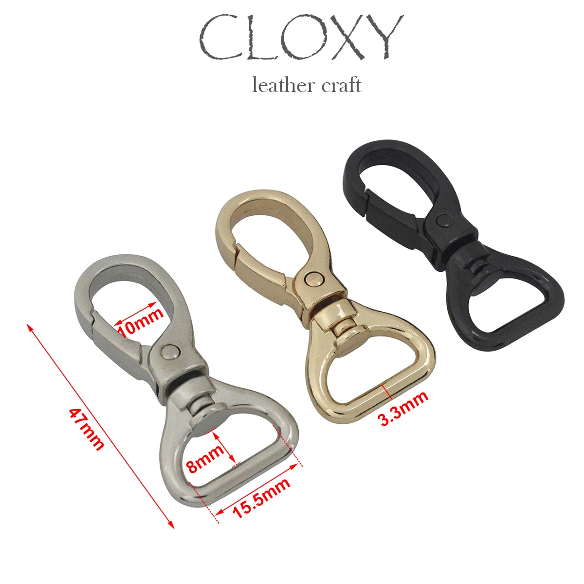 1pcs Metal 4 Sizes Snap Hook Trigger Lobster Clasps Clips Flat Bottom Spring Gate Leather Craft Pet Leash Bag Strap Belt Webbing