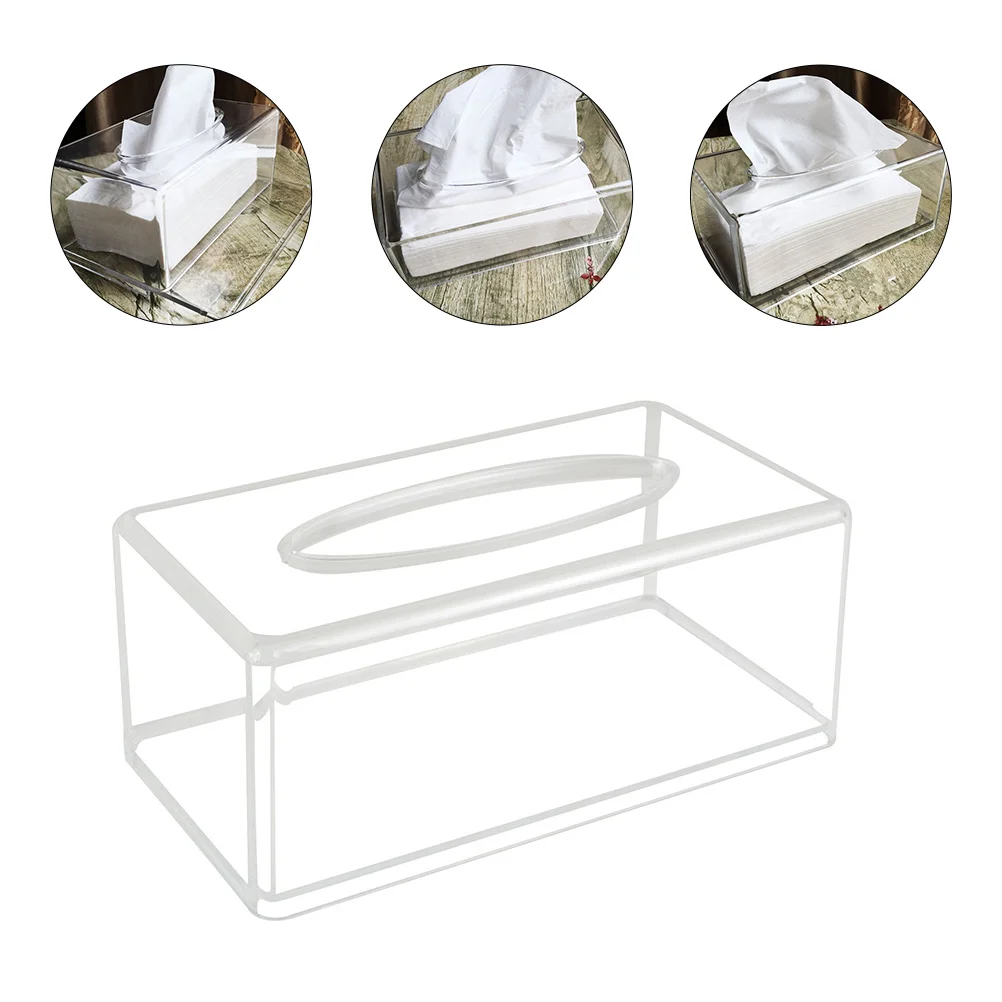 

Acrylic Paper Box Wipe Case Container Tissue Holder Towel Decorate Desk Clear Boxes