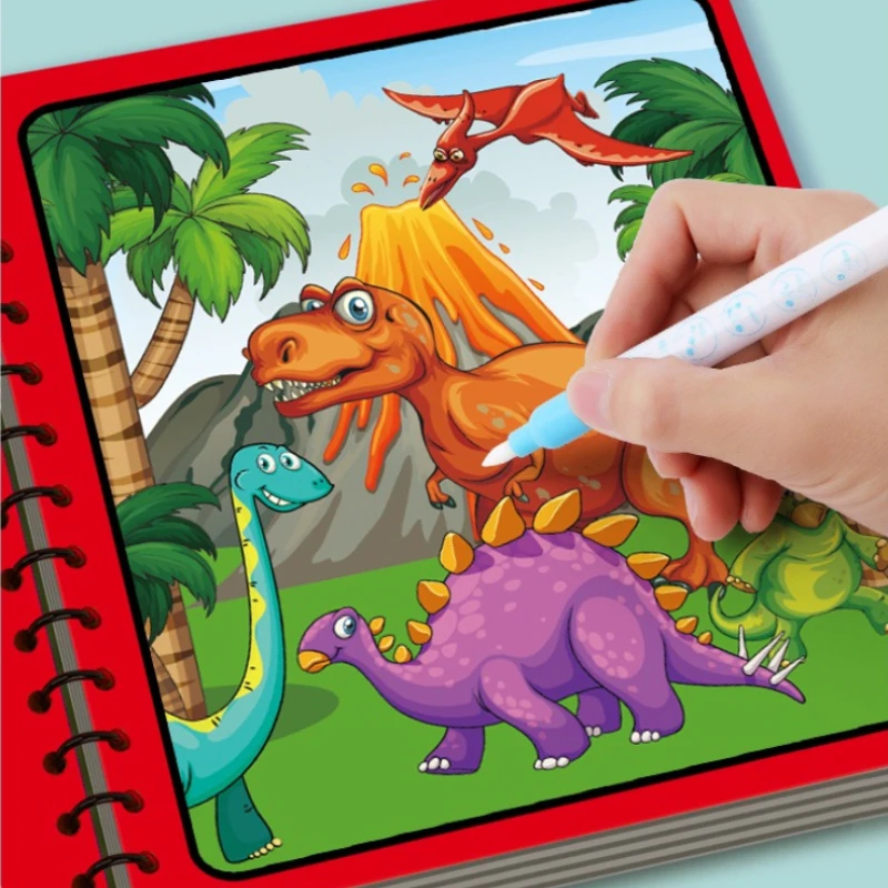 Livre de dessin à l'eau magique, 1 ensemble, peinture colorée Montessori réutilisable avec brosse, cadeau Graffiti pour Festival d'anniversaire