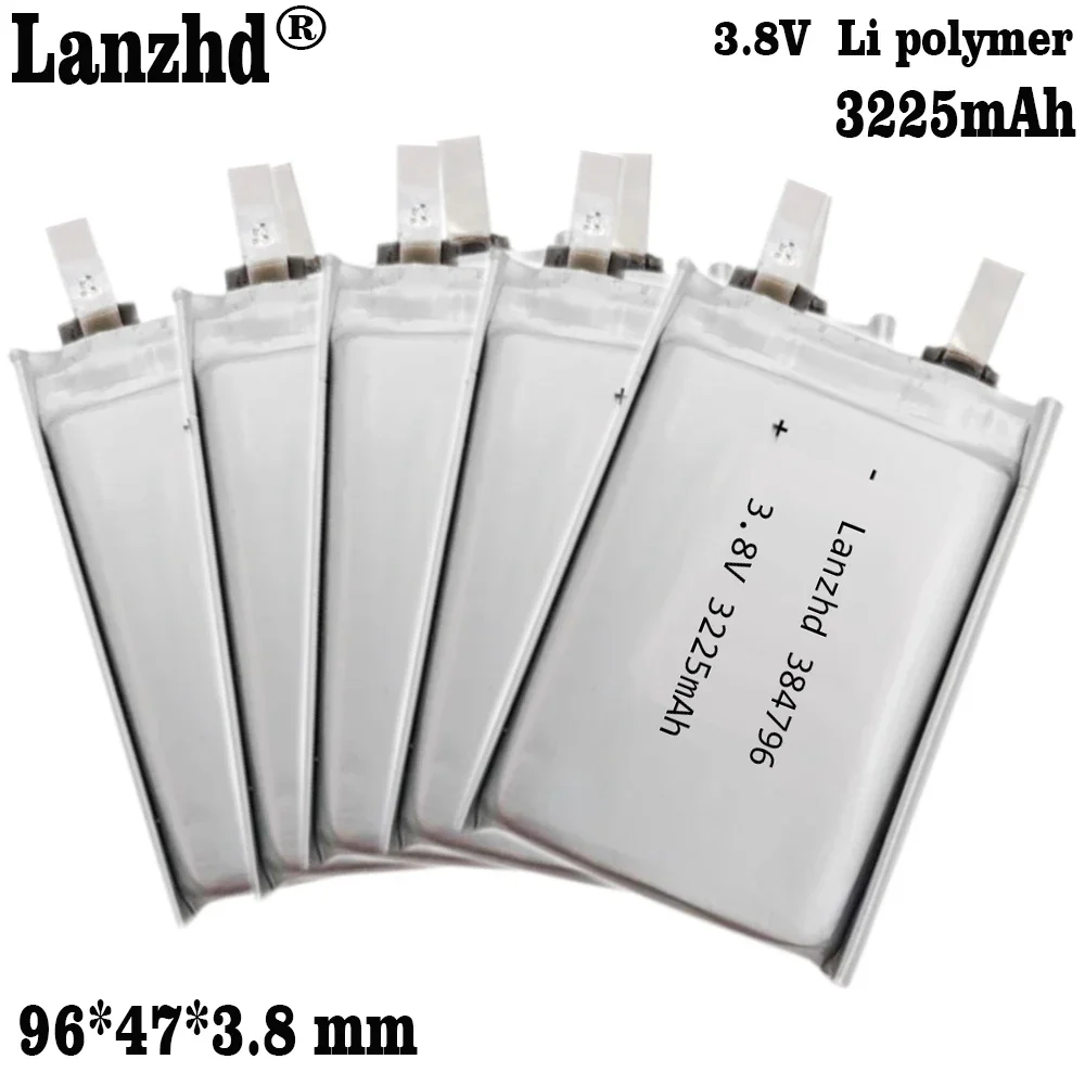 1-12pcs Li 3.7V 3.8V 3225mAh 384796 Lithium Polymer Batteries For CVK600 Mobile phone built-in battery GPS MP3 MP4 Driving