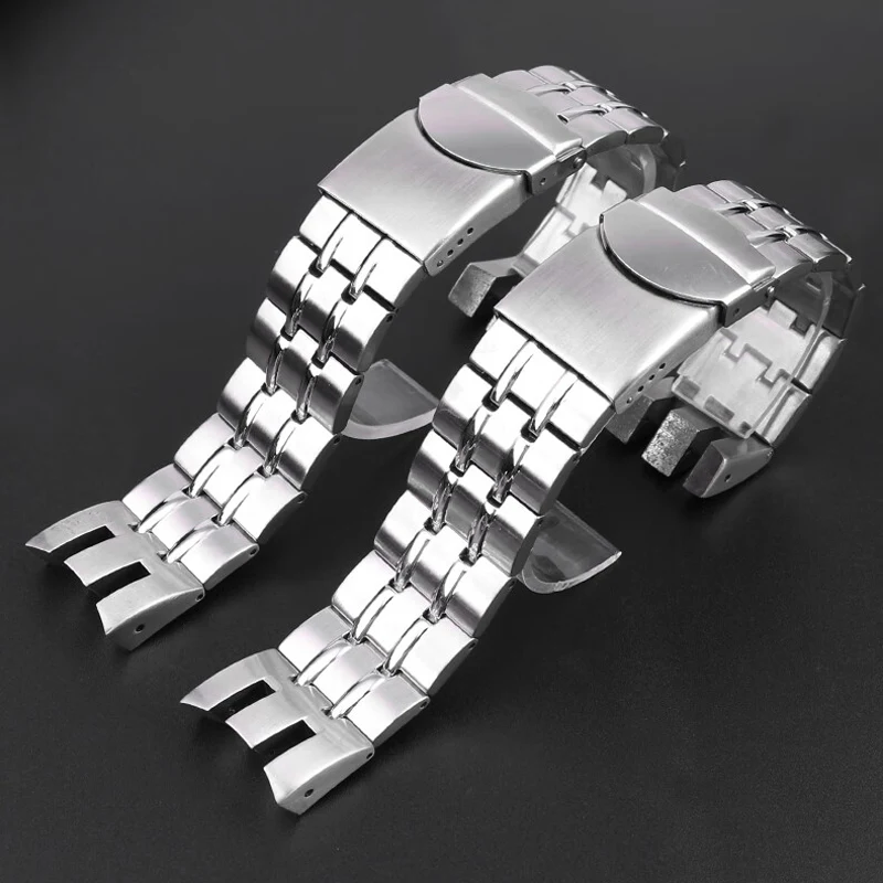 Cinturino in acciaio con bocca convessa concava curva solida da 21 mm adatto per cinturino in acciaio inossidabile da uomo Swatch YRS403 412 402