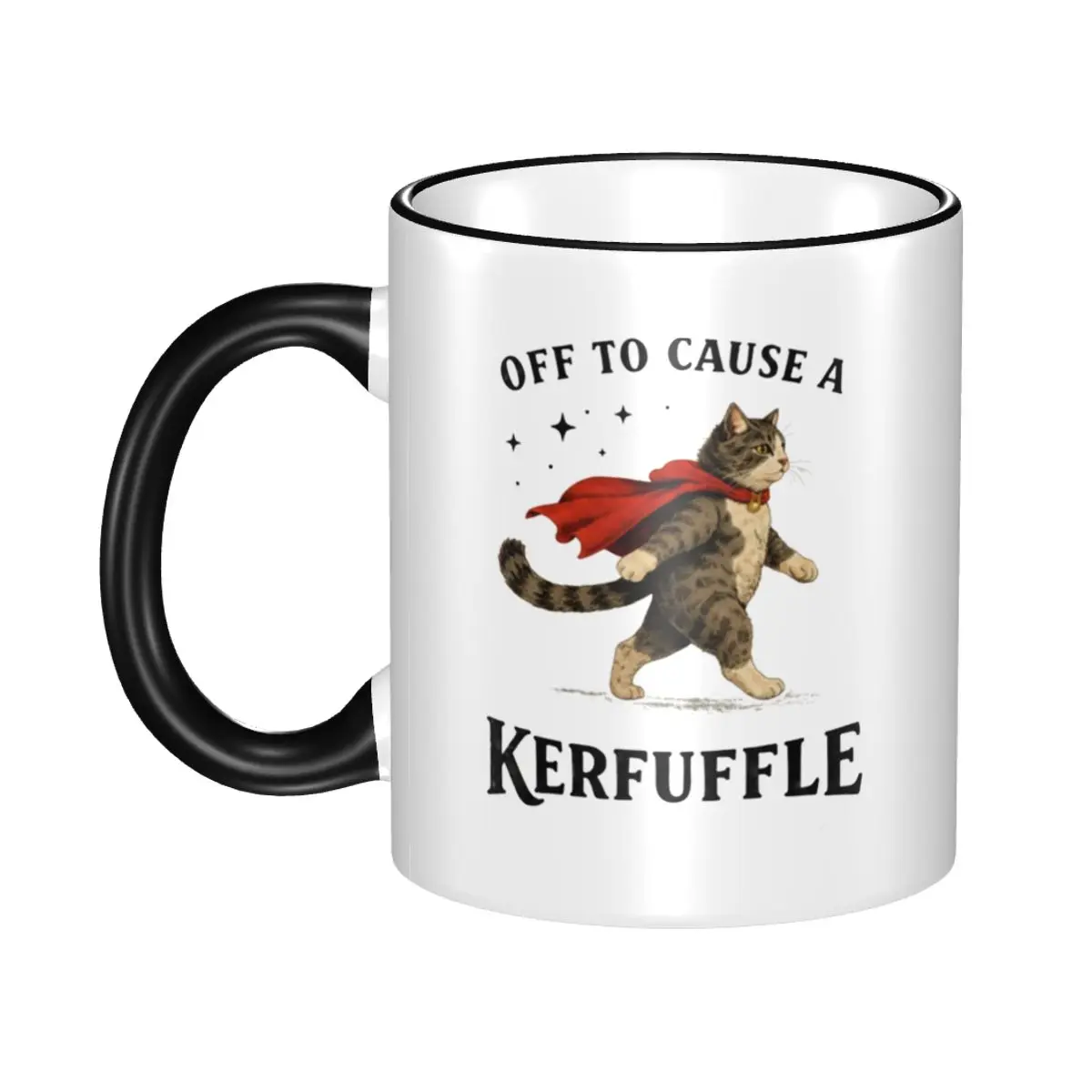 Cute Off To Cause A Kerfuffle Tea Cup Home Cat Meme Mugs
