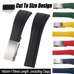 Watchdives 20mm Watch Rubber Strap New Design Quick Replacement Comfortable Buckle Watch Bands 22mm Rubber Strap For Cut To Size