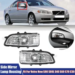 Car Rearview Side Mirror Turn Signal Lamp (without bulb) For Volvo S80 S80L S40 S60 C70 C30 31111090 Reversing Indicator Lamp