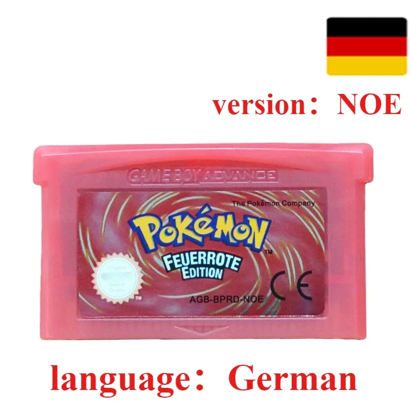 Pokemon-Serie Emerald FireRed Leafgreen Ruby Sapphire 5 Versionen GBA-Spiel in Box für 32-Bit-Videospielkonsole