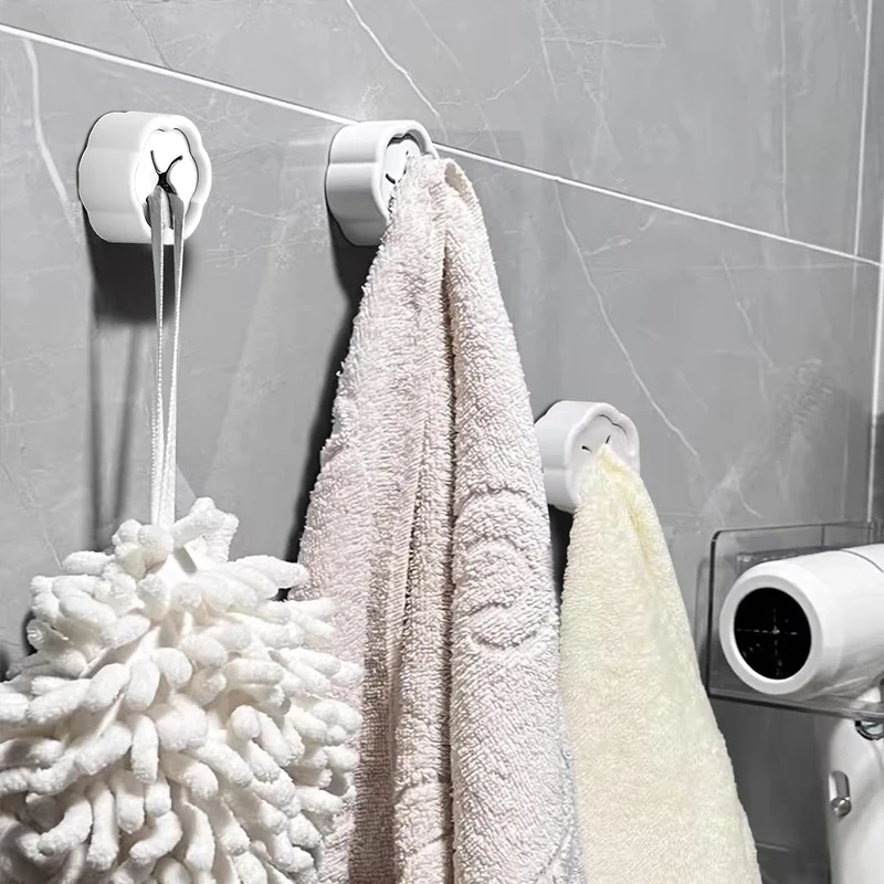 6PCS Self Adhesive Towel Holder No Drill Wall Hooks Kitchen Bathroom Towel Rack Dish Cloth Hanger Storage Organizer Accessories view 3