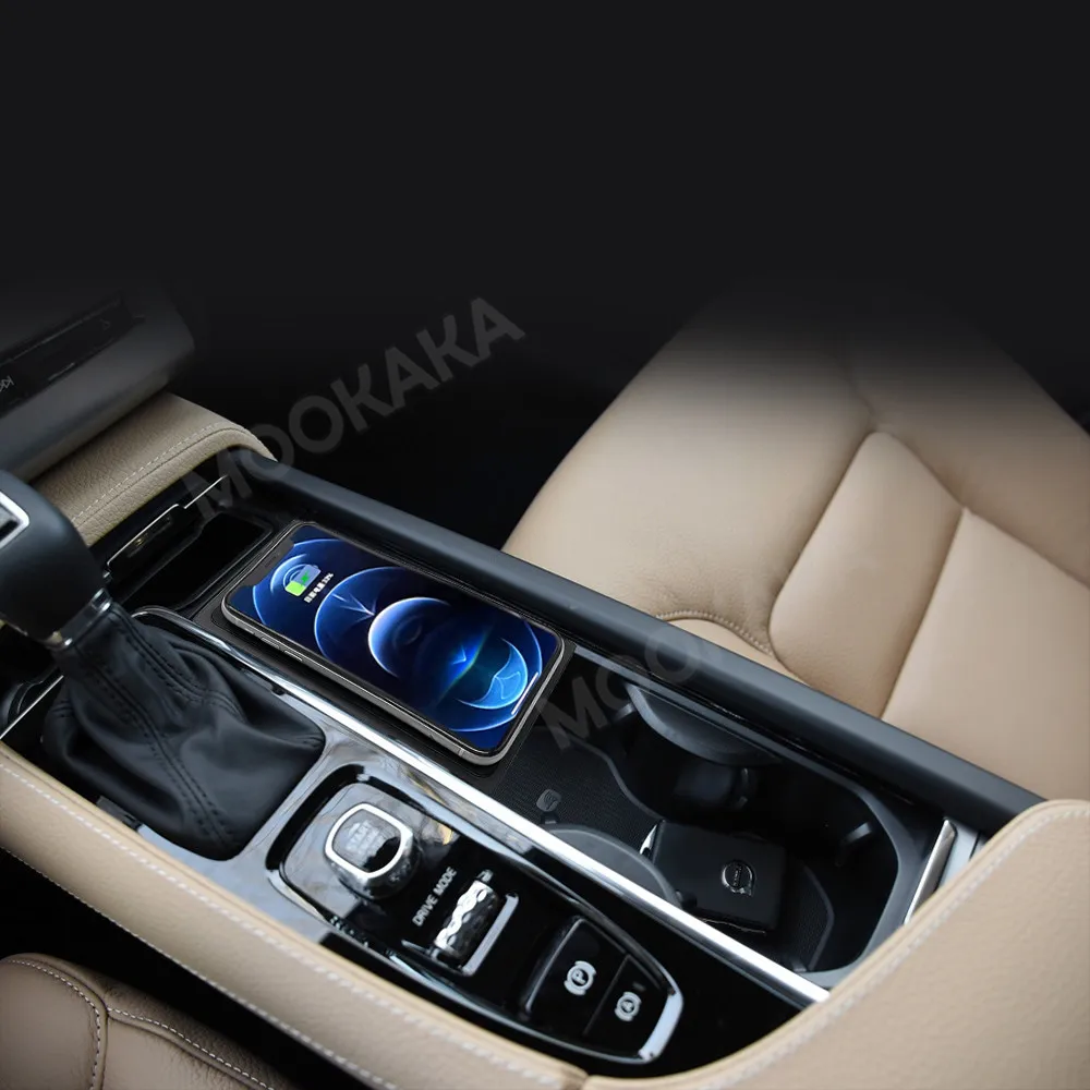 

Для Volvo XC90 V90 S90 XC60 V60 S60 2015-2021 Quick QI Автомобильное беспроводное зарядное устройство Быстрая зарядка Интеллектуальная инфракрасная мобильная приборная панель