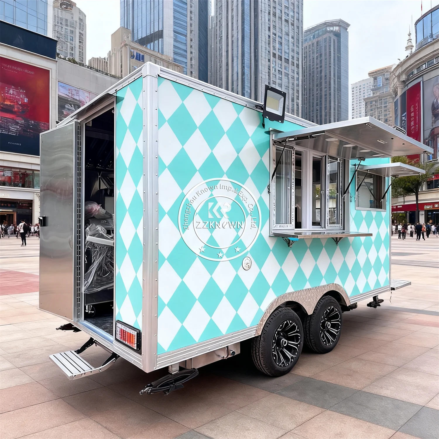 

Commercial Street Mobile Coffee Pizza BBQ Fast Food Vending Truck Food Shop Fully Equipped Food Trailer With Full Kitchen