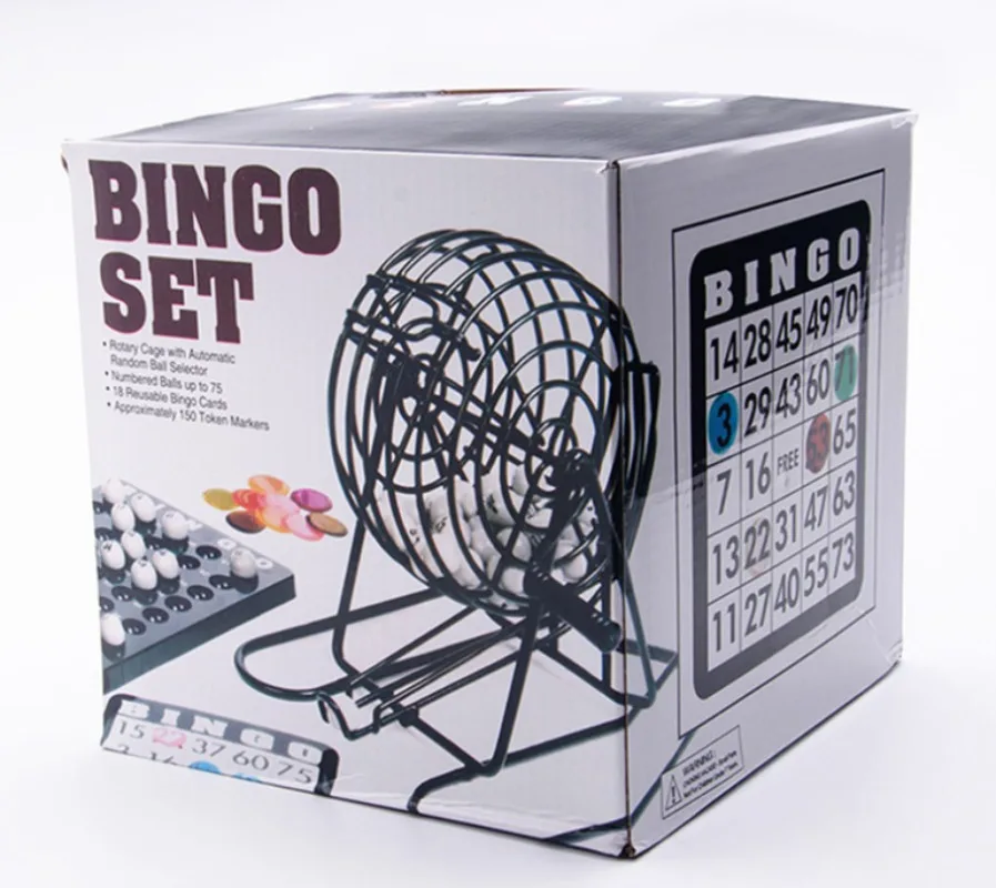 Professional bingo set includes cage main board mixed card 75 call ball color chip