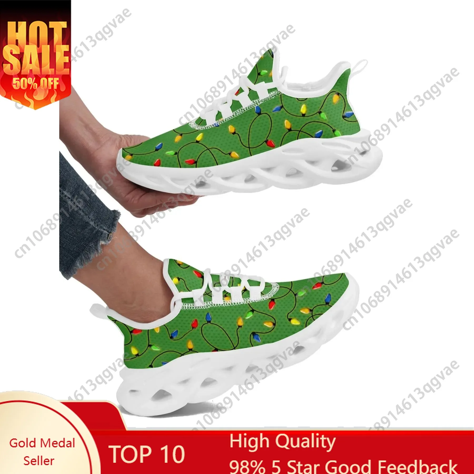 

Women's Fashionable Halloween Themed Lace Up Front Sneakers, Casual Comfortable Breathable Lightweight Sporty Running Shoes, Fem