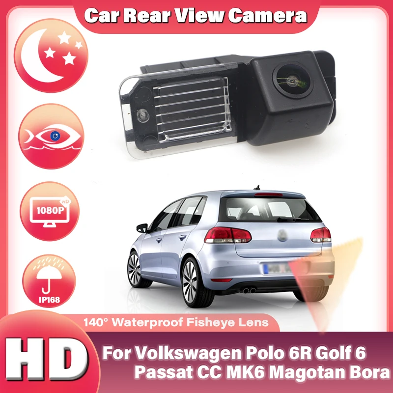 

140° 1080P HD CCD Night Vision Vehicle Rear View Reverse Camera For VW For Volkswagen Polo 6R Golf 6 Passat CC MK6 Magotan Bora