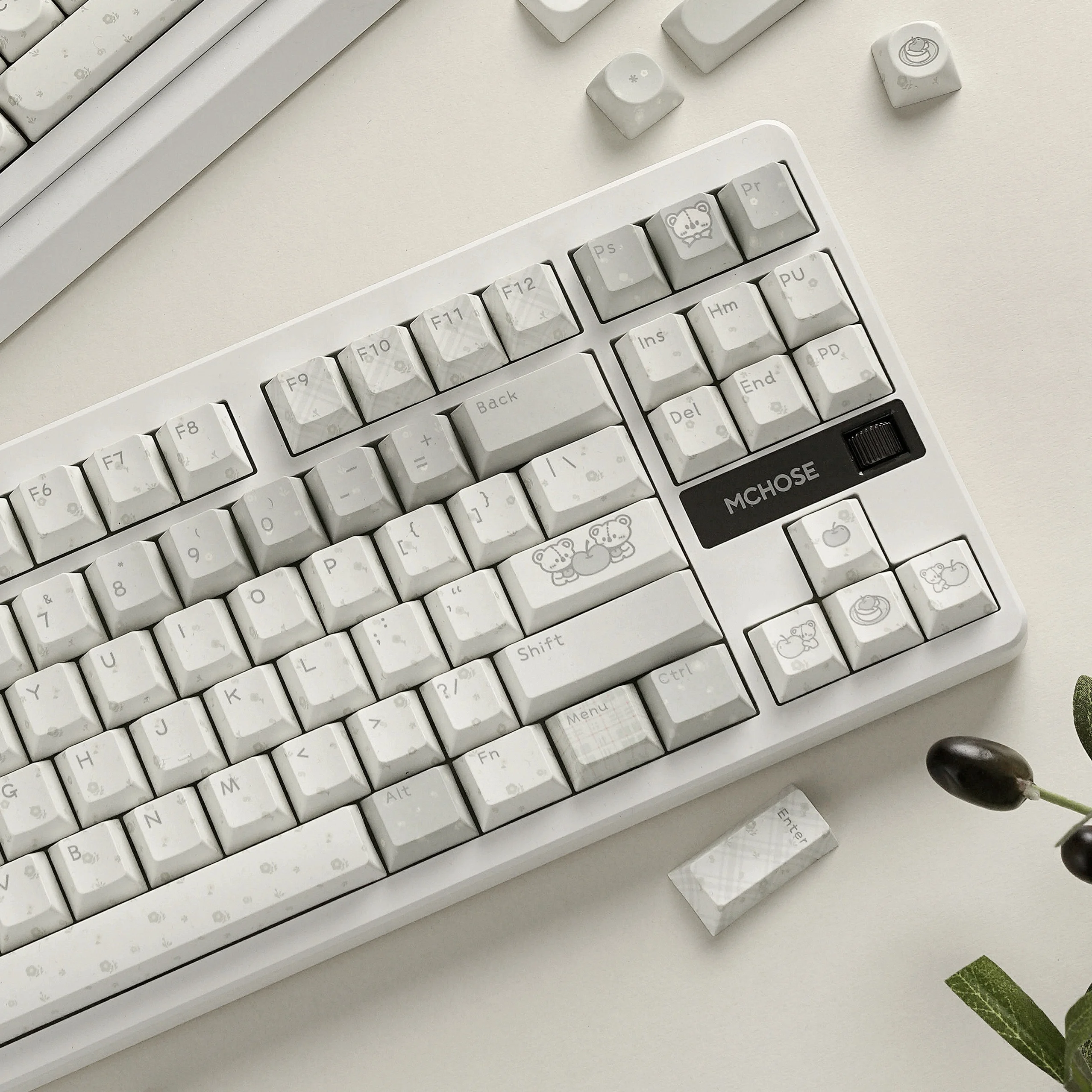 

Flower Shadow Cute Theme Keycaps Set PBT Cherry SO Profile Custom Original Handmade Keycaps for Mechanical Keyboard Accessories