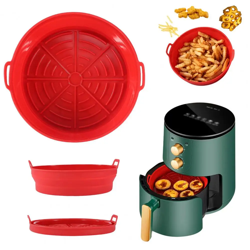 

Silicone Air Fryer Liners Foldable Baking Tray Non-Stick Silicone Basket High-Temperature Resistant Cake Cookie Maker for Baking