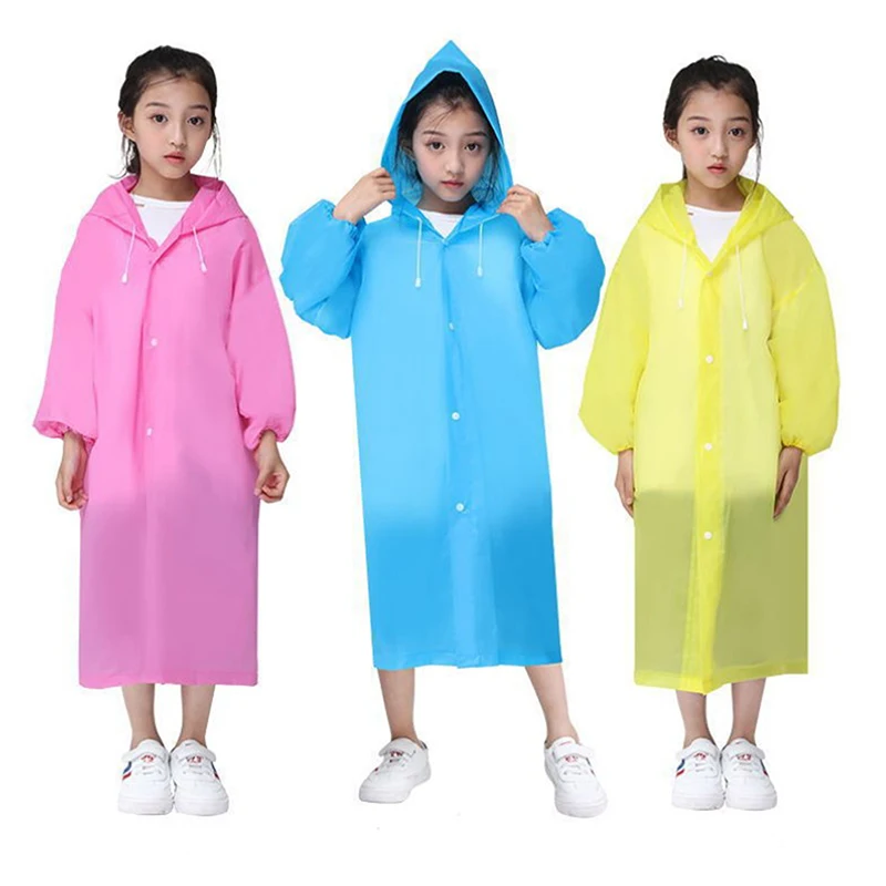 Children Rain Poncho Non-Disposable Travel Rain Gear Coat Outdoor Hiking Accessories Child Raincoat Kids Rainwear Waterproof