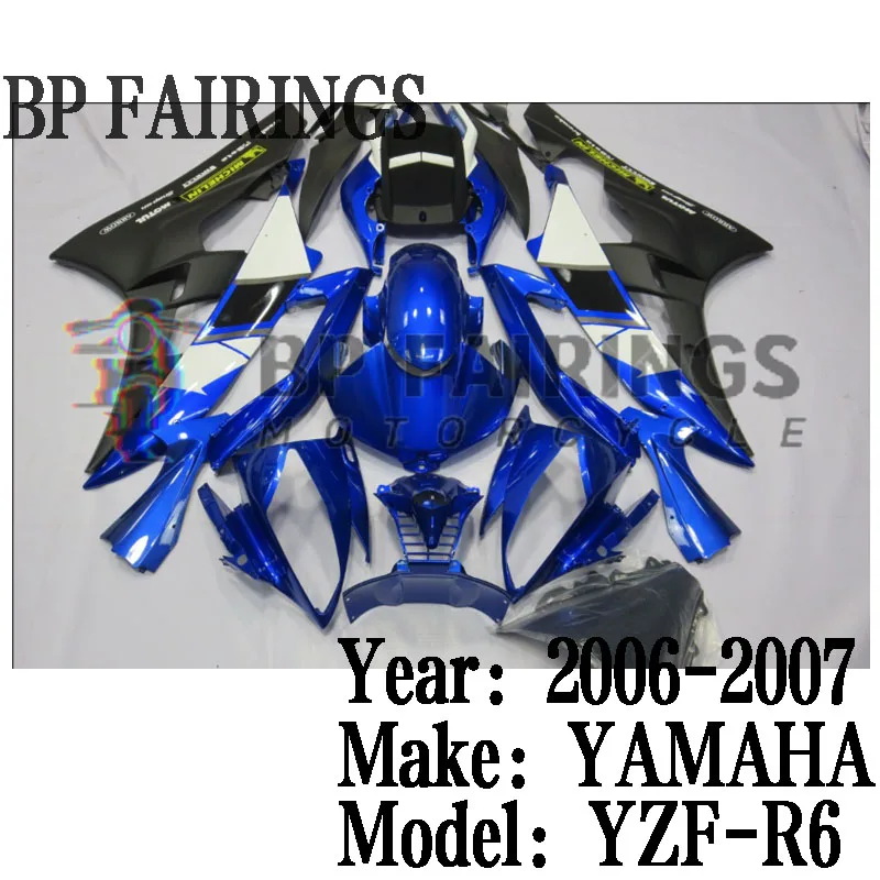 

For YAMAHA YZF R6 2006 2007 Fairing ABS bodywork Kits YZF600 R6 07 Abs for YAMAHA YZF R6 2006-2007 Fairings set Blue Black