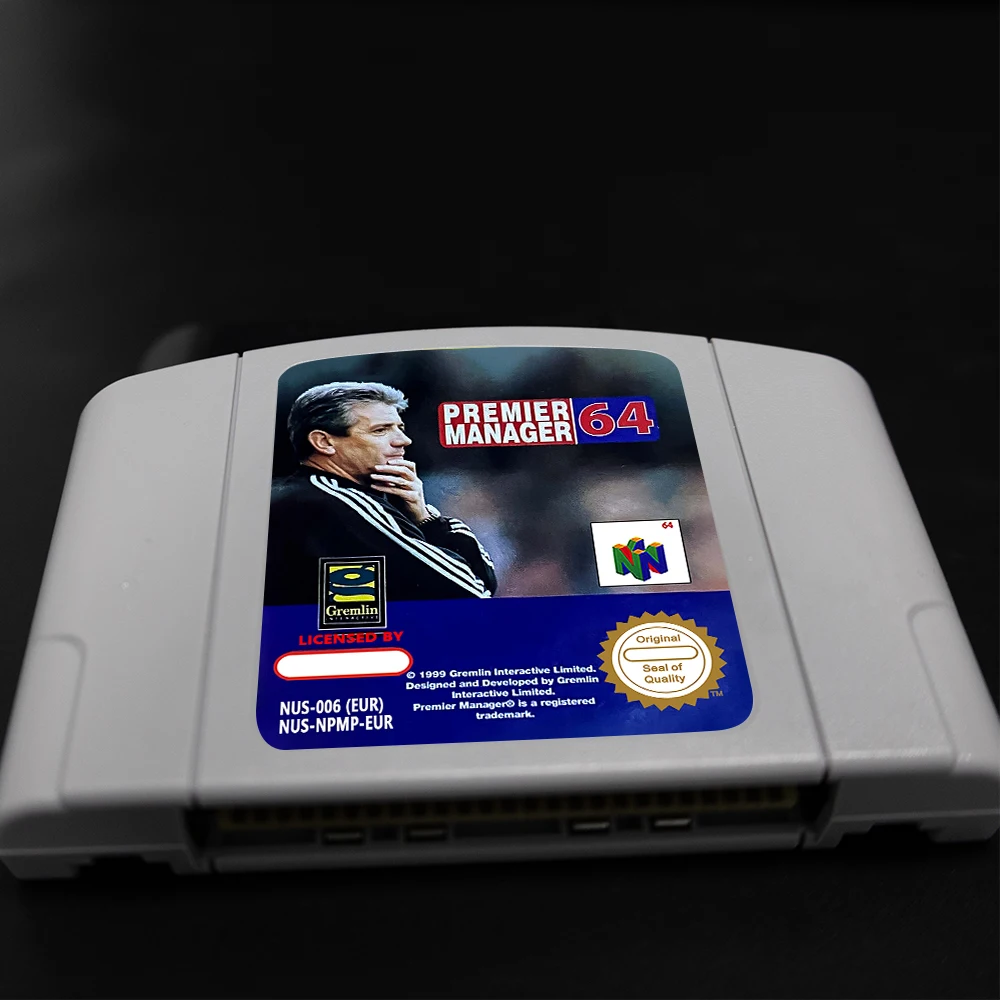 خرطوشة ألعاب Premier Manager 64 لوحدات تحكم PAL EUR 64 بت N64 بطاقة ألعاب #1