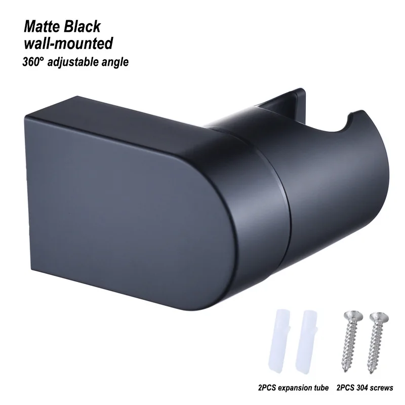 Shower Head Holder Wall Mount Shower Head Holder Adjustable Slider Bracket Black ABS Shower Fixed Seat Bathroom Accessories