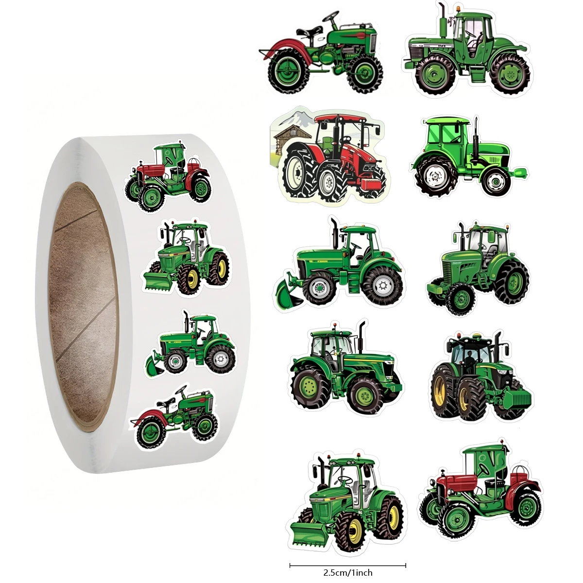 500PCS Construction Vehicle Stickers for Kids Cute Excavator Truck Fire Truck Tractor Stickers Rewards and encouragement tags