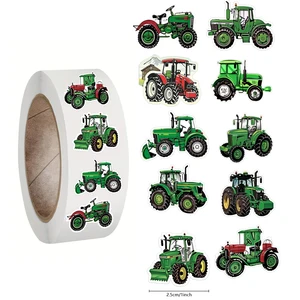 Schöne Baufahrzeugklebstoffe für Kinder, schöne Bagger, LKW, Feuer, Traktor, Belohnungen und Beleuchtungstennzeichen, 500pcs 6 Haupt -Selbstverkaufsverkauf - №4